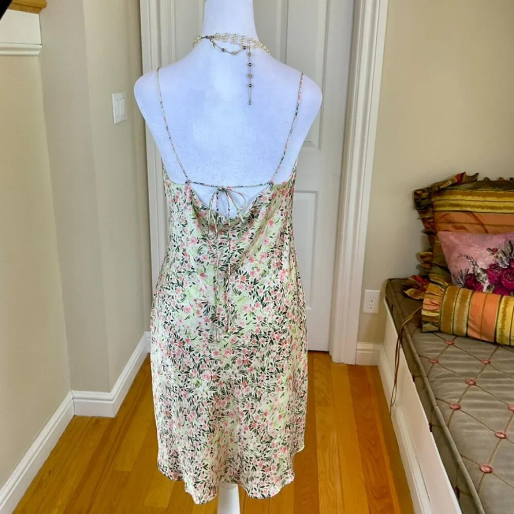 Anthropologie Dress Slip Floral Pink Green The East Order (L) - Picture 4 of 8